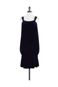 Diane von Furstenberg - Velvet Navy & Black Dress Sz 4