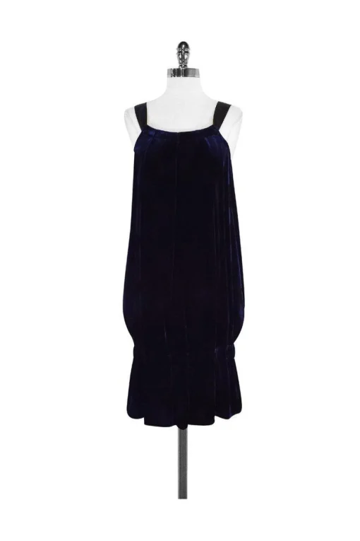 Diane von Furstenberg - Velvet Navy & Black Dress Sz 4