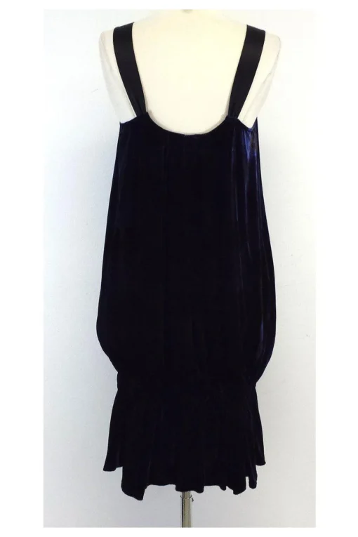 Diane von Furstenberg - Velvet Navy & Black Dress Sz 4