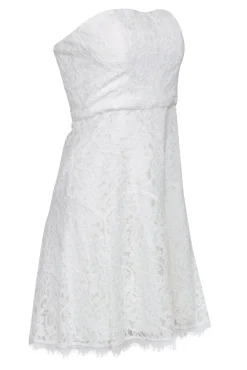 Diane von Furstenberg - White Floral Lace Strapless "Amira" Sheath Dress Sz 8