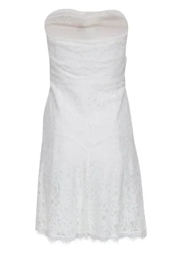 Diane von Furstenberg - White Floral Lace Strapless 