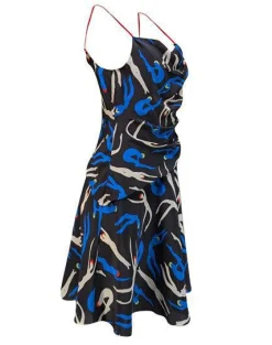 Diane vonFurstenberg - Black Multi Print Mini Dress Sz 6