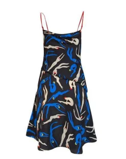 Diane vonFurstenberg - Black Multi Print Mini Dress Sz 6