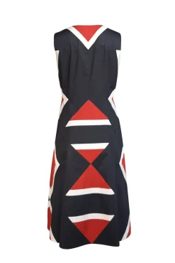 DKNY - Black w/ Red & White Print Sleeveless Dress Sz 10