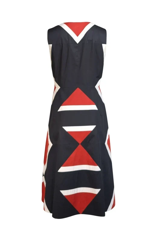DKNY - Black w/ Red & White Print Sleeveless Dress Sz 10