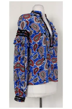 Dodo Bar Or - Blue Paisley Print Shirt Sz 4