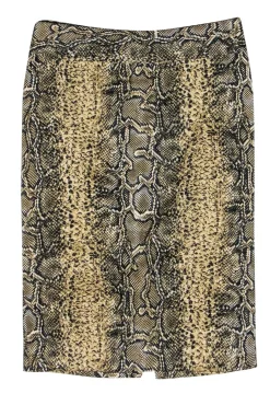 Dolce & Gabbana - Beige & Black Snake Print Skirt Sz 2