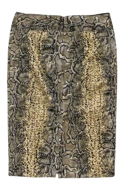 Dolce & Gabbana - Beige & Black Snake Print Skirt Sz 2