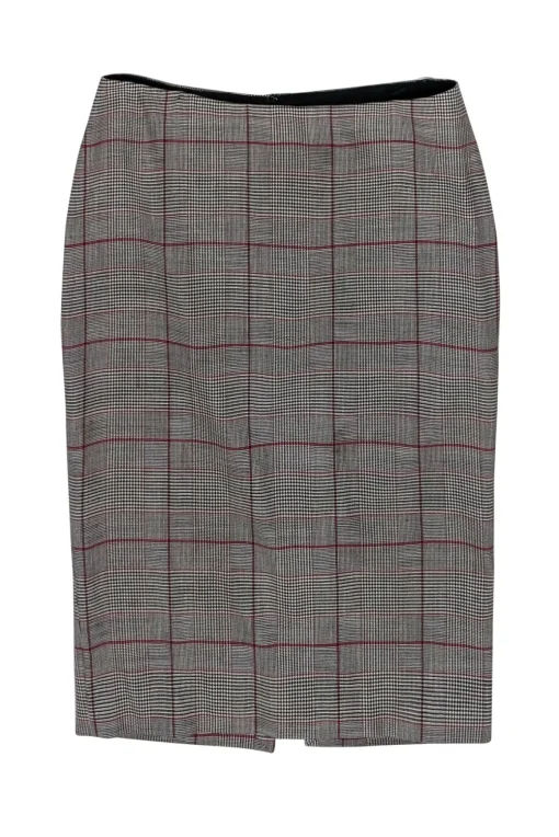Dolce & Gabbana - Beige, Black, Red Plaid Pencil Skirt Sz 2