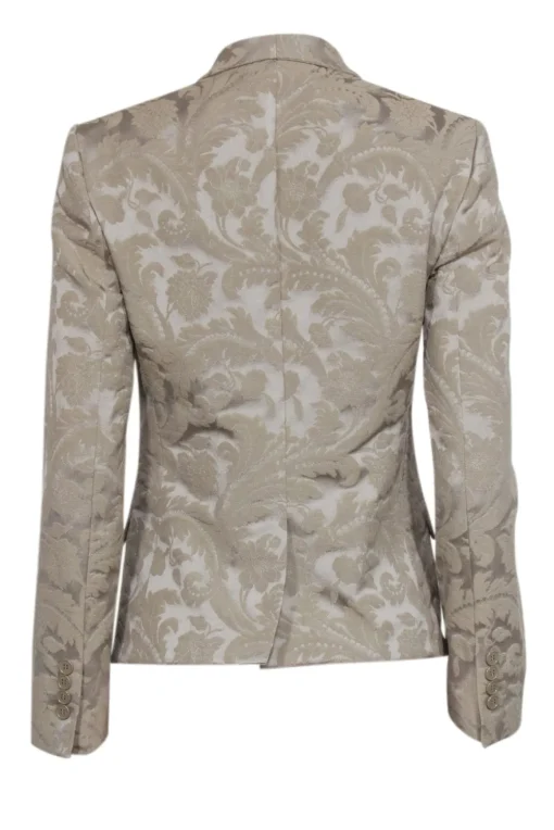 Dolce & Gabbana - Beige Brocade Single Button Blazer Sz 4
