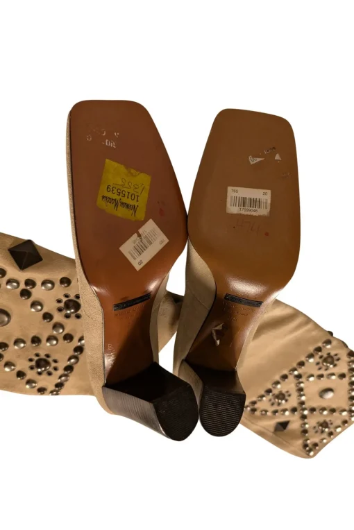 Dolce & Gabbana - Beige Suede Studded Boots Sz 8