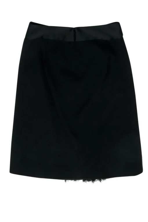 Dolce & Gabbana - Black Front Pleated Skirt w/ Lace Sz 4