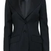 Dolce & Gabbana - Black Pinstriped Wool Fitted Blazer Sz 4