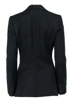 Dolce & Gabbana - Black Pinstriped Wool Fitted Blazer Sz 4