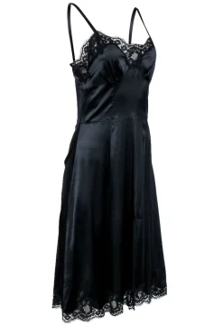Dolce & Gabbana - Black Silk Blend Lace Trim Slip Dress Sz 6