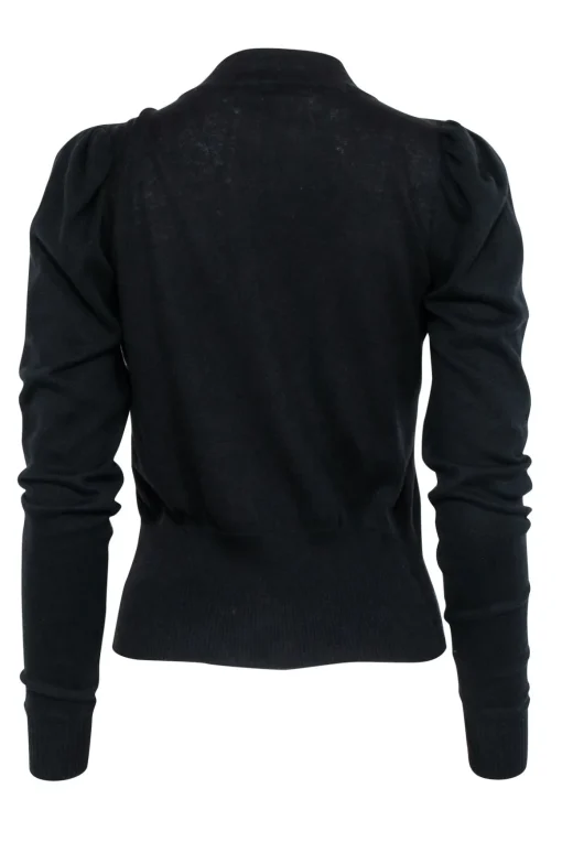 Dolce & Gabbana - Black Wool Blend Cardigan w/ Heart Buttons Sz 2