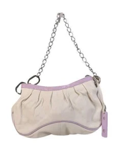 Dolce & Gabbana - Ivory & Lilac Leather Shoulder Bag