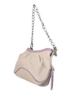 Dolce & Gabbana - Ivory & Lilac Leather Shoulder Bag