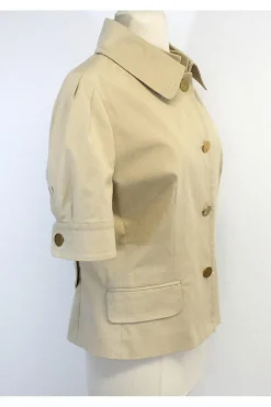 Dolce & Gabbana - Khaki Cotton Blend Short Sleeve Jacket Sz L
