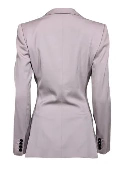 Dolce & Gabbana - Pewter Two Button Blazer w/ Leopard Print Lining Sz 4