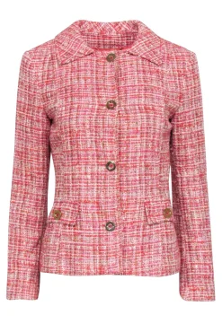 Dolce & Gabbana - Red, Pink, & Cream Tweed Blazer Sz 8
