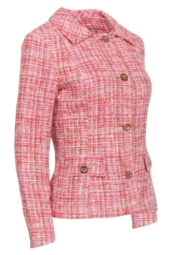 Dolce & Gabbana - Red, Pink, & Cream Tweed Blazer Sz 8