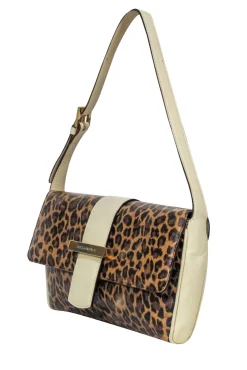 Dolce & Gabbana - Tan Leopard Print Baguette w/ Beige Leather Trims
