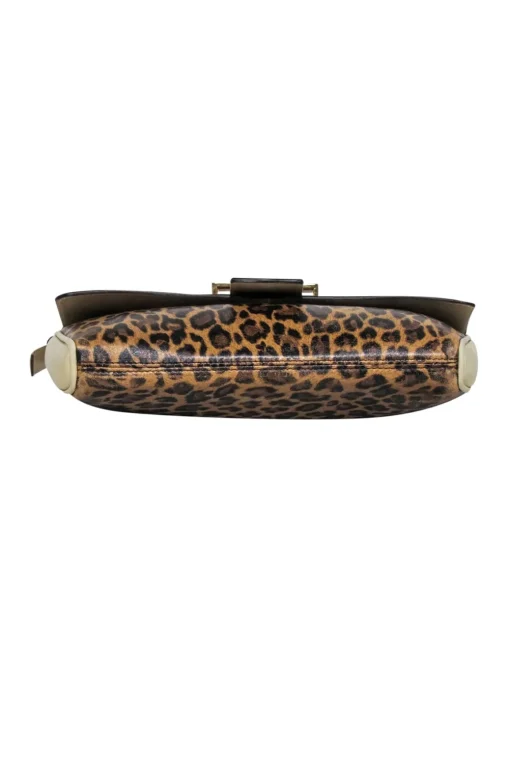 Dolce & Gabbana - Tan Leopard Print Baguette w/ Beige Leather Trims