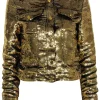 Dolce Cabo - Gold Sequin Button Jacket Sz S