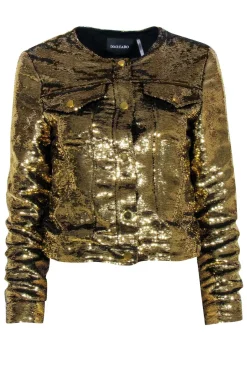Dolce Cabo - Gold Sequin Button Jacket Sz S