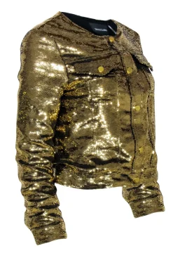Dolce Cabo - Gold Sequin Button Jacket Sz S