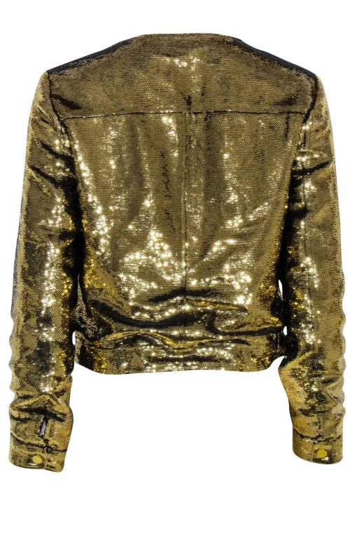 Dolce Cabo - Gold Sequin Button Jacket Sz S