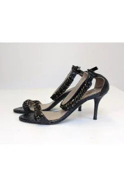 Donald J Pliner - Gun Metal Pumps w/ Bronze Chain Detail Sz 6