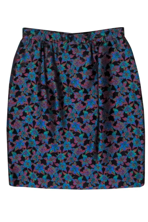 Doncaster - Metallic Multicolor Floral Brocade Skirt Sz 10