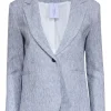 Donna Degnan - Blue & White Mix Textured Single Button Blazer Sz 4