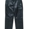 Donna Karan - Black Faux Leather Wide Leg Pants Sz 10