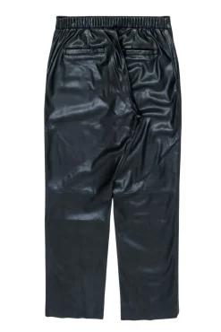 Donna Karan - Black Faux Leather Wide Leg Pants Sz 10