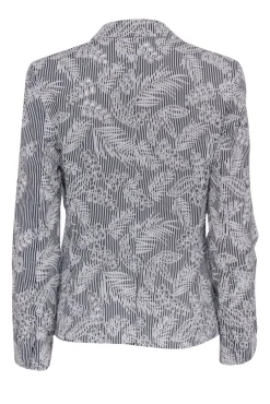 Donna Karan - Black Stripe Blazer w/ White Eyelet Embroidery Sz 6