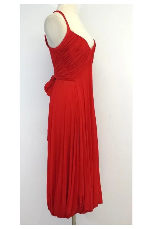 Donna Karan - Red Sleeveless Midi Dress Sz M