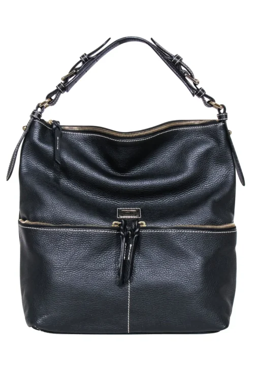 Dooney & Bourke - Black Pebbled Leather Large Shoulder Bag
