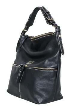 Dooney & Bourke - Black Pebbled Leather Large Shoulder Bag