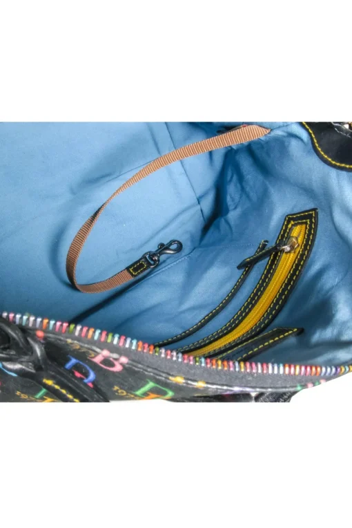 Dooney & Bourke - Black w/ Rainbow Monogram Print Satchel