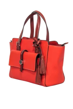Dooney & Bourke - Orange Pebbled Leather Shoulder Bag