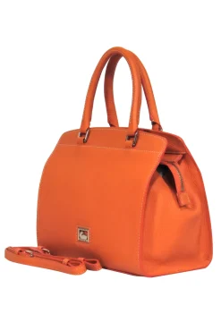Dooney & Bourke - Orange Pebbled Convertible Carryall Bag