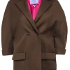 Dovima Paris - Olive Green Double Breasted Cropped Wool Blazer Sz L