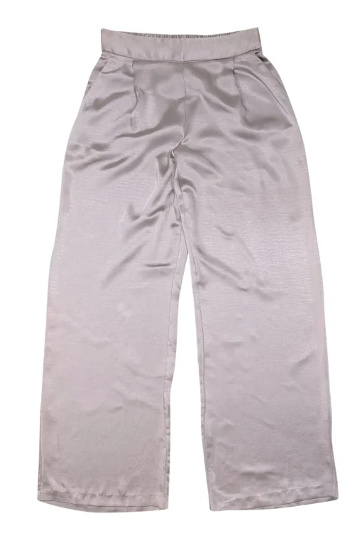 Drew - Beige Satin Wide Leg Pants Sz S