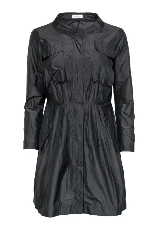 Dries Van Noten - Black Button-Up Shift Dress Sz 6