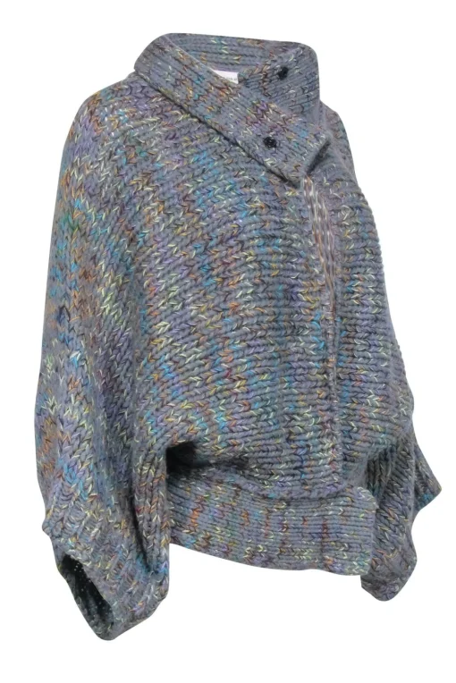Dries Van Noten - Blue & green Multicolor Mix Knit Cardigan Sz M