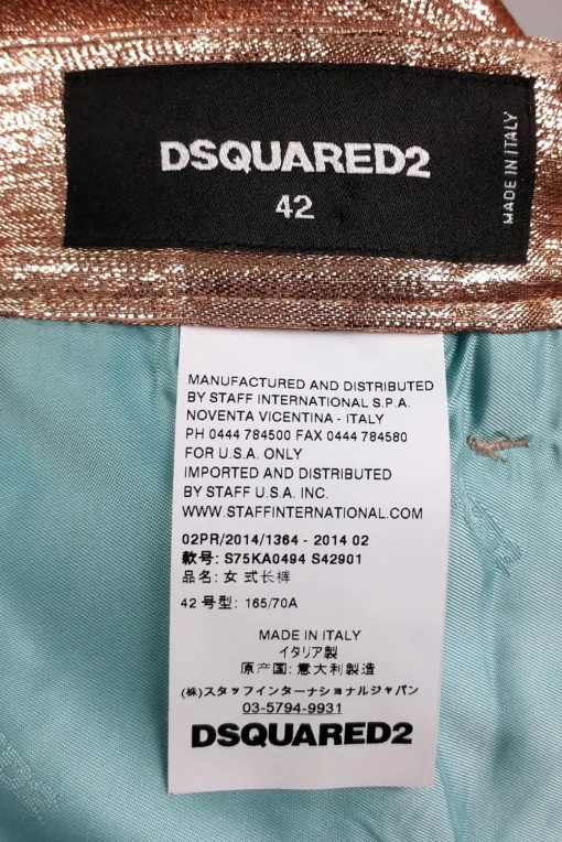 DSQUARED2 - Rose Gold Metallic Pants Sz 6
