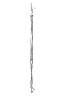 EF Collection - 14K White Gold Diamond Jumbo BAR MULTI CHAIN BRACELET